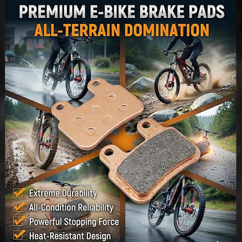 2 Pairs Copper Sintered E-Bike Disc Brake Pads for Ridstar Q20/Q20 Pro/H26 Pro All-Metal Low Noise High Heat Resistance Strong Bite Front & Rear Set in Kuwait