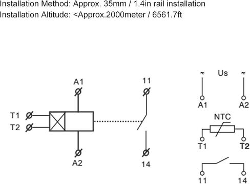 Temperature Control Relay, AC/DC 24V-240V DIN Rail Temperature Controller Thermostat GRW8-01 16A with Sensor Probe Heating and Cooling Mode in Kuwait