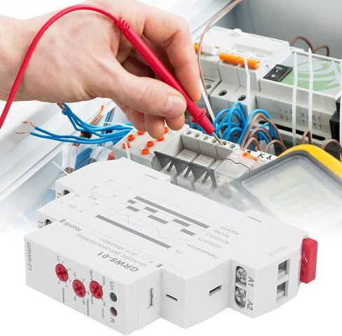 Temperature Control Relay, AC/DC 24V-240V DIN Rail Temperature Controller Thermostat GRW8-01 16A with Sensor Probe Heating and Cooling Mode in Kuwait