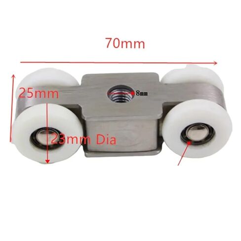 4 Wheels Stainless Steel Pulley Runner for Kitchen Bathroom Glass Wood Slide Door Crane Pulley Moving Door Crane Rail Pulley in Saudi Arabia