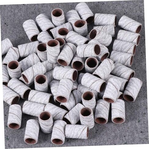 100pcs Nail Sanding Bands Sanding Caps for Nail Art Gel Polish Remover Professional Manicure Sleeves in Kuwait