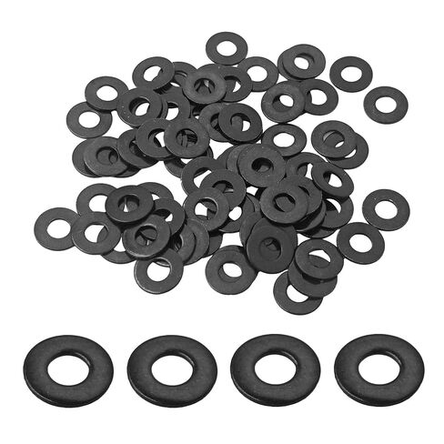 100 PCS #8 Black Flat Washers, 3/7" Outer Diameter, 304 Stainless Steel Metal Washers for Screws and Bolts, Corrosion Resistant Hardware for Home, Automotive, Industrial Use in Kuwait