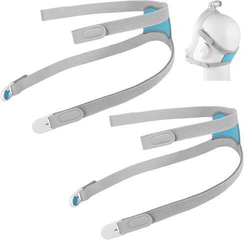 قطعتان من أغطية الرأس F30i، حزام قناع CPAP بديل لقناع الوجه الكامل AirFit F30i/AirTouch F30i، حزام رأس من القماش الناعم مع مشابك سريعة الفك، غطاء رأس CPAP بديل قابل للغسل ومستقر in Kuwait