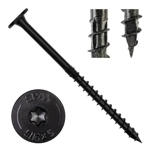 SPAX 5/16" x 5" Powerlags Exterior Pancake Head Structural Wood Lag Screws (250 pcs) T40 T-Star HCR Heavy Duty Timber Landscape Deck Structures High Corrosion Resistant in Kuwait
