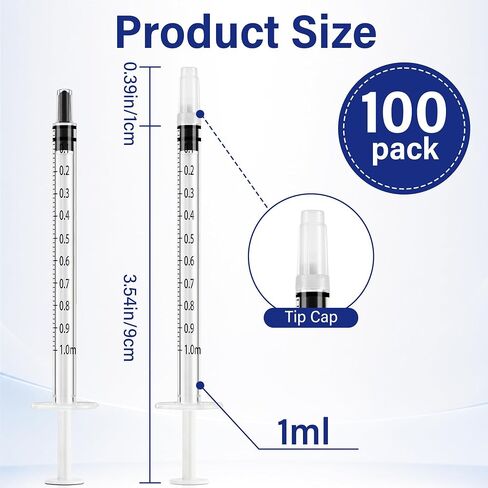 100 Pack 1ml Lab Measuring Tool, Individually Packaged | for Scientific Research, Infants, Pets, Colostrum Collector and Liquid Measuring in Kuwait