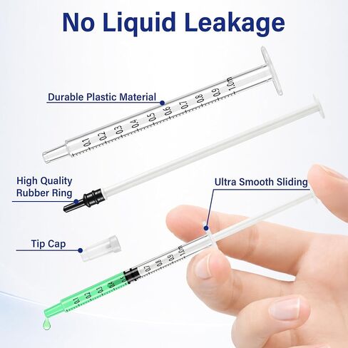 100 Pack 1ml Lab Measuring Tool, Individually Packaged | for Scientific Research, Infants, Pets, Colostrum Collector and Liquid Measuring in Kuwait