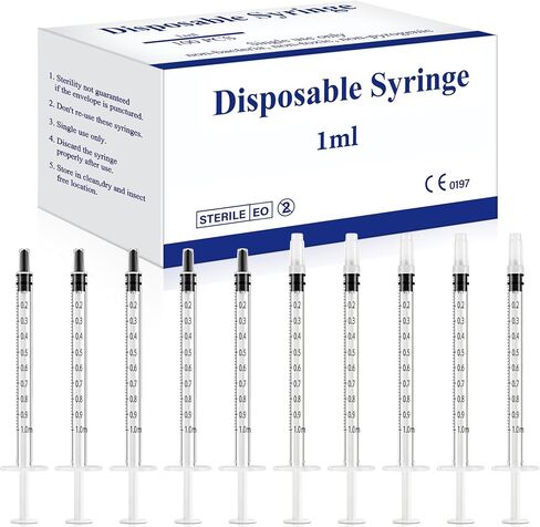 100 Pack 1ml Lab Measuring Tool, Individually Packaged | for Scientific Research, Infants, Pets, Colostrum Collector and Liquid Measuring in Kuwait