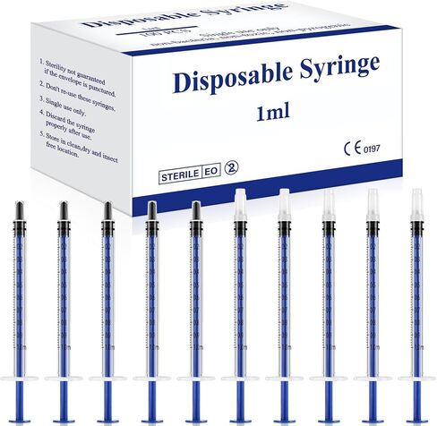 100 Pack 1ml Lab Measuring Tool, Individually Packaged | for Scientific Research, Infants, Pets, Colostrum Collector and Liquid Measuring in Kuwait