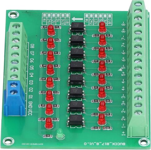 Pssopp Relay Module Isolator 8 Channel Optical Isolation Module, 24V to 5V Optocoupler Board for Signal Isolation 20KHZ Limit Switching Frequency with Common Anode Signal Input for in Kuwait