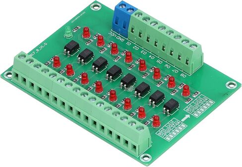 Pssopp Relay Module Isolator 8 Channel Optical Isolation Module, 24V to 5V Optocoupler Board for Signal Isolation 20KHZ Limit Switching Frequency with Common Anode Signal Input for in Kuwait