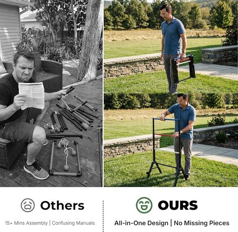 Outdoor Games Ladder Ball Set - Patented Assembly Free Portable Ladder Toss - Steel Frame Includes Carrying Case, 6 Bolas and Scoresheet in Kuwait