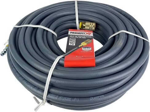 Primefit NPL14100C 1/4in x 100 Foot Premium Rubber Push Lock Air Hose with Coupler and Plug in Kuwait