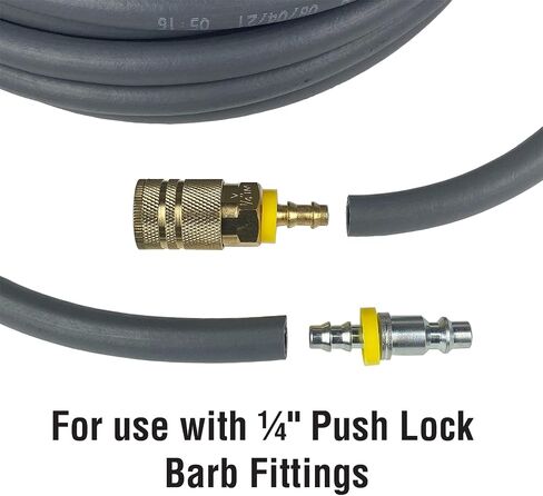 Primefit NPL14100C 1/4in x 100 Foot Premium Rubber Push Lock Air Hose with Coupler and Plug in Kuwait