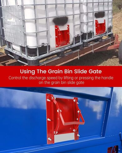 Sliding Grain Gate-9"x9", Heavy Duty Steel Grain Bin Slide Gate is Suitable for Grain Silos, Feed Bins, Truck Bin Unloading, Red Grain Feed Bin Slide Door in Kuwait