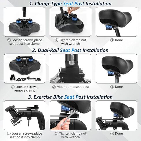 RYACO Noseless Bike Seat Cushion for Men Women,Oversized Bike Seat,Extra Comfort Seat Cushion for Exercise Road Stationary Electric Cruiser Bikes in Kuwait