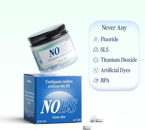 أقراص معجون الأسنان NOBS (بدون أشياء سيئة) (شهر واحد) وحزمة NOBS Jr - نانو هيدروكسيباتيت، خالية من الفلورايد، صديقة للبيئة والسفر - إعادة المعادن مع NHA in Kuwait
