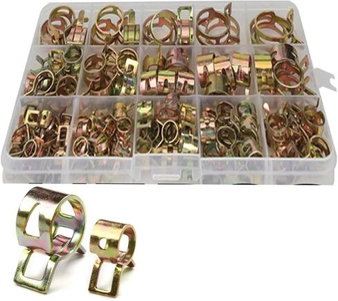 75/100/155PCS Car Truck Spring Clips Fuel Oil Water Hose Clip Pipe Tube Clamp Fastener Assortment Kit in Kuwait