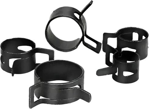 160Pcs Black Spring Band Hose Clamps Assortment Kits Silicone Vacuum Pipe Clamp 6-10mm 5 Size Low Pressure Air Clip in Kuwait