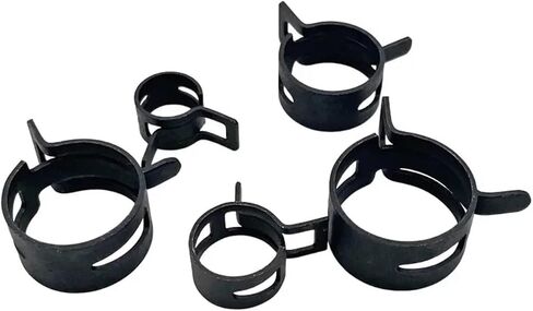 160Pcs Black Spring Band Hose Clamps Assortment Kits Silicone Vacuum Pipe Clamp 6-10mm 5 Size Low Pressure Air Clip in Kuwait