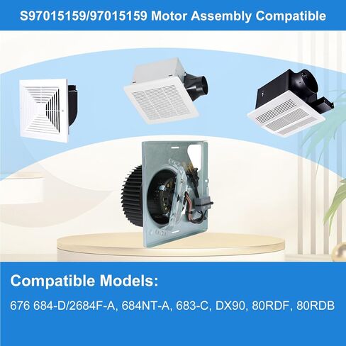 Upgrade Your Bathroom Fan with The 97015159 S97015159 Motor Assembly Replacement - Quiet, High-Performance Motor - Compatible with Models 676 684NT-A 683-C 684-D/2684F-A 80RDF 80RDB DX90 in Kuwait