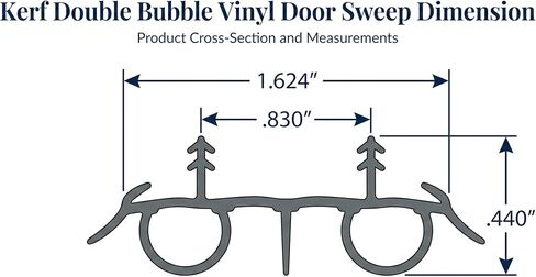 36 Inch Fixed Kerf Double Bubble Vinyl Door Sweep 2 Pack Brown, Exterior Door Bottom Seal, Kerf Door Seal for Steel and Fiberglass Doors Avodah Hardware in Kuwait