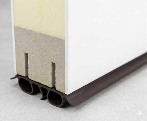 36 Inch Fixed Kerf Double Bubble Vinyl Door Sweep 2 Pack Brown, Exterior Door Bottom Seal, Kerf Door Seal for Steel and Fiberglass Doors Avodah Hardware in Kuwait