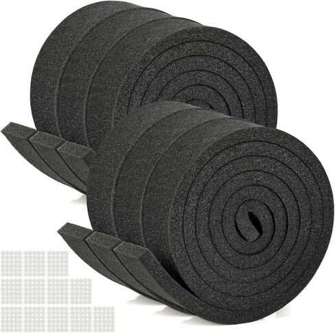 6 Roll Air Conditioner Window Seal Foam Insulation Strip, 2''x1''x 6.56 ft Non-Adhesive Ac Foam Glue Point, High Density Weather Stripping for Door & Window, White in Kuwait