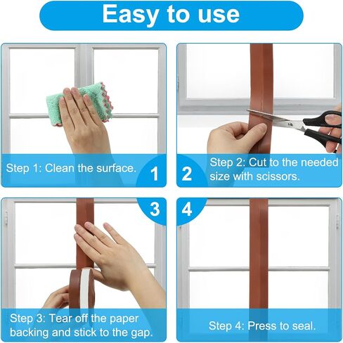 Silicone Seal Strip, 16.5FT Self Adhesive Door Draft Stopper 25MM Silicone Soundproof Gap Replacement Strip Roll for Window, Door, Grey in Kuwait