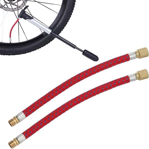 Bike Pump Extension Hose Durable Double Valve Design Universal Compatibility for Road and Mountain Bikes Nylon Copper Materials 16.6cm Length 2 Pack in Kuwait