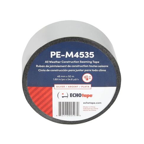 شريط صدى PE-M4535 | شريط التماس البناء لجميع الأحوال الجوية | شريط البناء الداخلي والخارجي | مقاومة للأشعة فوق البنفسجية | شريط إغلاق للتغليف المنزلي | شريط حاجز البخار | أبيض | 2.83 بوصة × 54.6 ياردة in Kuwait