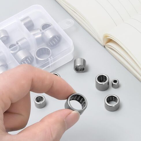 Glarks 32pcs 3/4/6/7/8/9/10/12mm Needle Roller Bearings Kit, Track Roller Bearings Open End, Drawn Cup Needle Roller Bearing, Drawn Cup Roller Open End for Automotive, Machinery, Gearbox Use in Kuwait