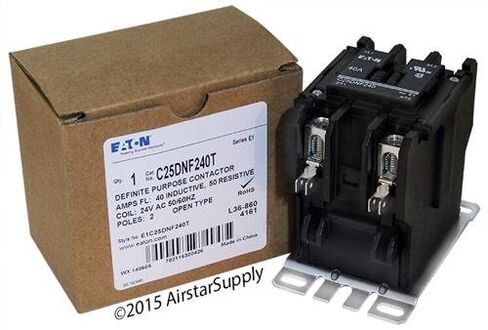 مطرقة Eaton/Cutler C25DNF240T، موصل ذو غرض محدد غير عكسي، ثنائي القطب، 24 فولت تيار متردد عند ملف 50/60 هرتز، مرحلة واحدة، 40 أمبير، تحميل كامل حثي، 50 أمبير مقاوم لكل عمود in Kuwait