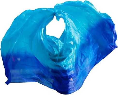 Women's Silk Belly Dance Scarf Real Silk Belly Dance Veil Shawl Women Scarf Costume Accessory Handmade Dyed Pure Silk Veil For performance competitions(Color 1-YE,XL- 300X114cm) in Kuwait