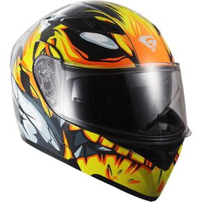 Motorcycle Dual Visor Flip up Modular Full Face Helmet with DOT Certification of Impressionism