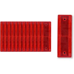 WELNENT 12 pcs 4A CCC Rectangular Screw-Mount Reflector Self-Adhesive (Clear, Self-Adhesive + Screw)