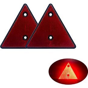 WELNENT E-Mark/CCC 2pcs Triangle Reflector Screw on for Trailer Driveway Mailbox Golf Cart