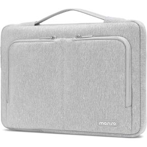 MOSISO 360 Protective Laptop Sleeve Bag Compatible with MacBook Air/Pro, 13-13.3 inch Notebook, Compatible with MacBook Pro 14 inch M4 M3 M2 M1 2024 2023 2022 2021 with 2 Same Front Pockets&Belt,Black