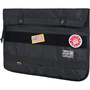 Rough Enough 14 Inch Laptop Sleeve Bag Case for Men with Tactical Molle Function Computer Tablet Accessories Pocket Weather Resistant Black Cordura