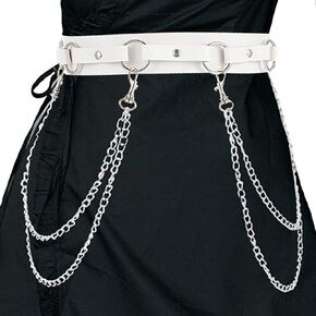 Punk Leather Body Chain Gothic Waist Belt Chains Layered Harness Nightclub Prom Body Accessories for women and Girls
