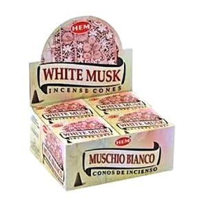 Hem White Musk - Case Of 12 Boxes, 10 Cones Each - Incense From India