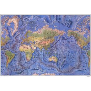 National Geographic World Ocean Floor - 42.5 x 29.5 inches - Paper Rolled