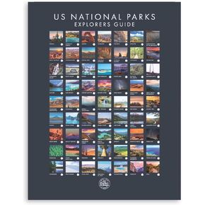 USA National Park Poster - Interactive Pushpin Map With All US National Parks - Made in the USA - Mark Your Travels Through Our Beautiful National Parks Great National Park Poster Gift for Dad