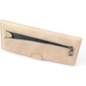 veniee Slim Wallet for Women Thin Minimalist Design with Zipper Pocket For coins (Black)