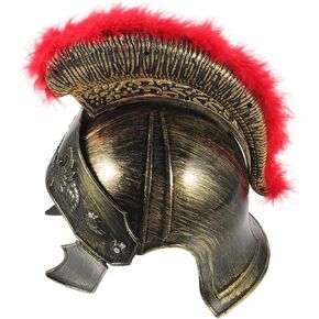 1Pc Plastic Medieval Roman Knight Costume Helmet, Cosplay Party Prop Festival Party Strange Hat, Renaissance Reenactment Costume Accessories, Golden