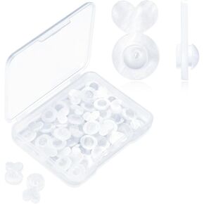 Clear Silicone Earring Backs for Heavy Earring Support Backs, 32+200PCS Comfortable Rubber Earring Lifters Backs for Big Studs Earring Backs Replacements for Droopy Ears (32 + 200PCS - Love)