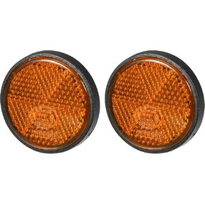 قطعتان من Partuto عاكس عالمي مقاس 1.73 بوصة × 0.31 بوصة - عاكس أمان دائري لدراجة نارية يزيد من الرؤية والسلامة على الطريق - بلاستيك برتقالي in Kuwait