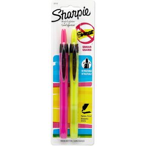 SHARPIE 28152PP Retractable Highlighter, Smearguard Technology, Vivid and High Contrast Colors, Pack of 1 Blister Including 2 Highlighters
