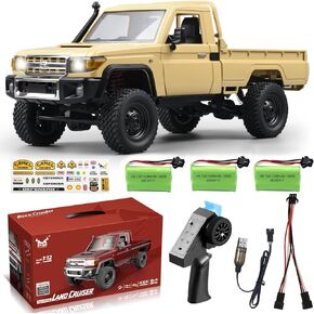 1/12 RC Crawler MN82 RC Car RC Rock Crawler RC Truck 4x4 with 3 Upgraded 1200mah Battery 2.4GHz Remote Control Truck 4WD Off-Road Pick-up Truck RTR 280 Strong Magnetic Motor