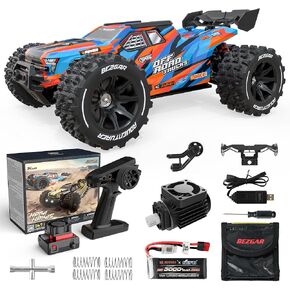 BEZGAR HP141 Fast RC Cars for Adults - Max 50MPH Brushless RC Car, RC Trucks 4x4 Offroad Waterproof, 1:14 Scale RC Monster Trucks, Hobby Off Road RC Electric Car, Remote Control Cars for Adults