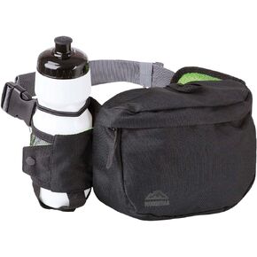 MTB Hip Pack with Bottle, Mountain Bike Waist Pack, Bike Fanny Pack, Lumbar Pack, Hiking Fanny Pack for Women. Hiking Waist Pack Includes a 25oz Bottle, (2L) Black